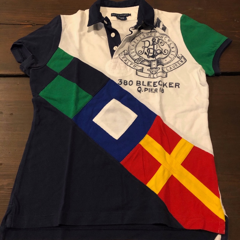 Ralph Lauren Navy & White Flags Polo Shirt